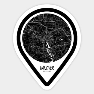 Hanover, England City Map - Travel Pin Sticker